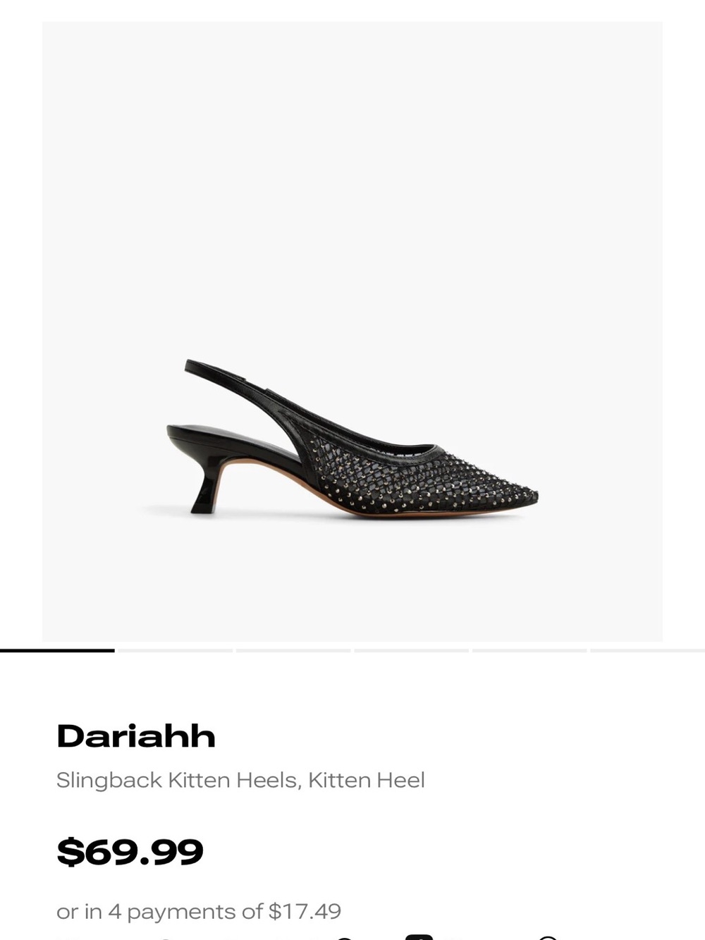 Call It Spring Dariahh Black Embellished Slingback Kitten Heels